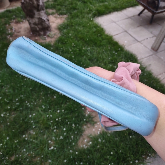 Coach Blue Mini C Signature Demi Canvas and Leather Shoulder Bag - Picture 7 of 11